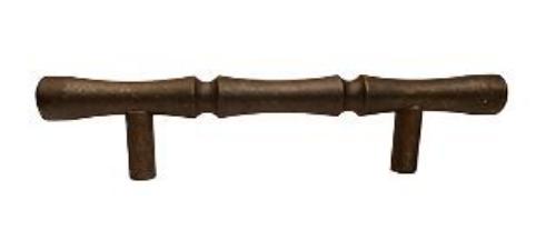 Solid Cast Brass Bamboo Cabinet Pull in Distressed Light Statuary Bronze Finish