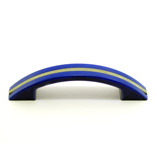 Blue and Aluminum Plastic Cabinet Handle