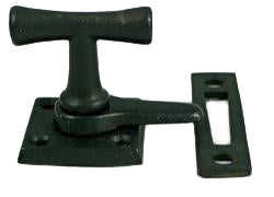 Liz's Antique Hardware Casement Fastener Satin Black with Mortise Strike