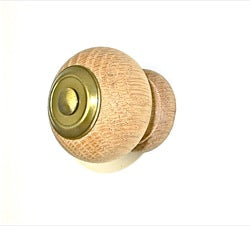 Oak and Brass Cabinet Knob